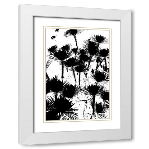 Bloomin Black II White Modern Wood Framed Art Print with Double Matting by Simons