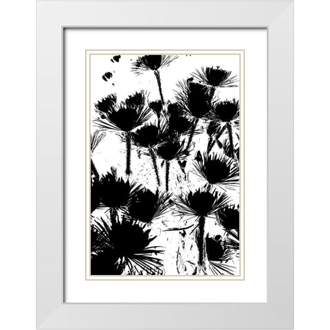 Bloomin Black II White Modern Wood Framed Art Print with Double Matting by Simons