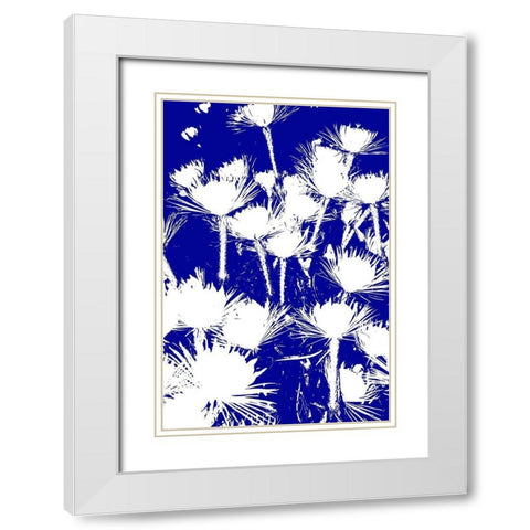 Bloomin Blue I White Modern Wood Framed Art Print with Double Matting by Simons