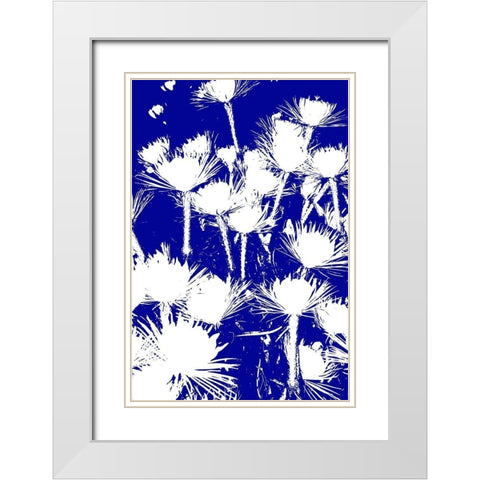 Bloomin Blue I White Modern Wood Framed Art Print with Double Matting by Simons