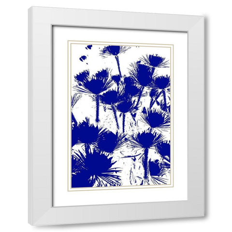 Bloomin Blue II White Modern Wood Framed Art Print with Double Matting by Simons