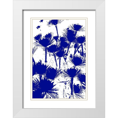 Bloomin Blue II White Modern Wood Framed Art Print with Double Matting by Simons