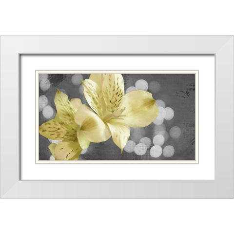 Bubbly in Yellow White Modern Wood Framed Art Print with Double Matting by Simons