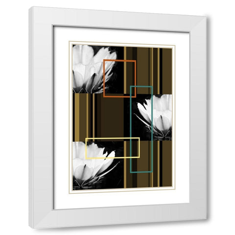 Contempo II White Modern Wood Framed Art Print with Double Matting by Simons