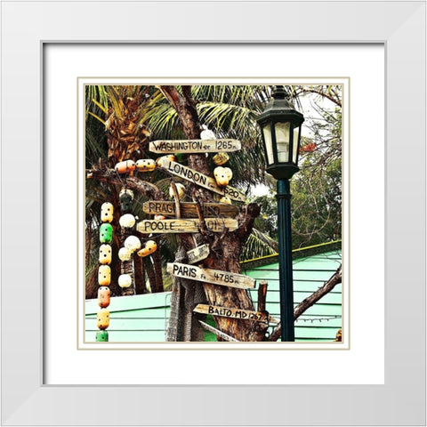Decisions White Modern Wood Framed Art Print with Double Matting by Simons