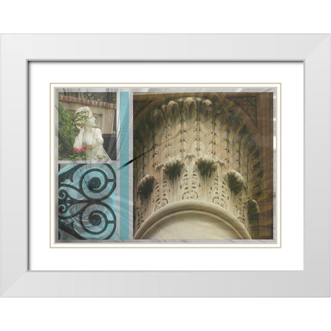Garden Elements White Modern Wood Framed Art Print with Double Matting by Simons