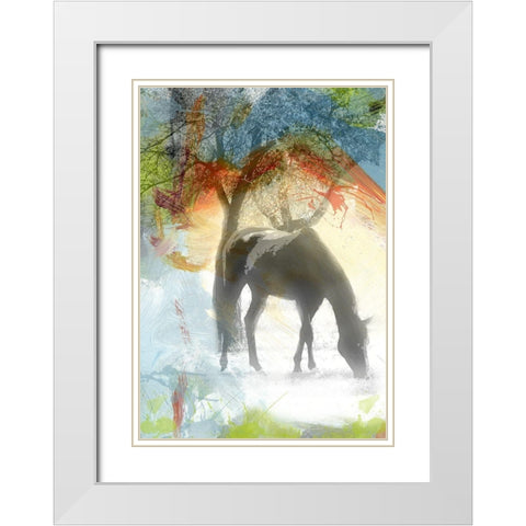 Grazin White Modern Wood Framed Art Print with Double Matting by Simons