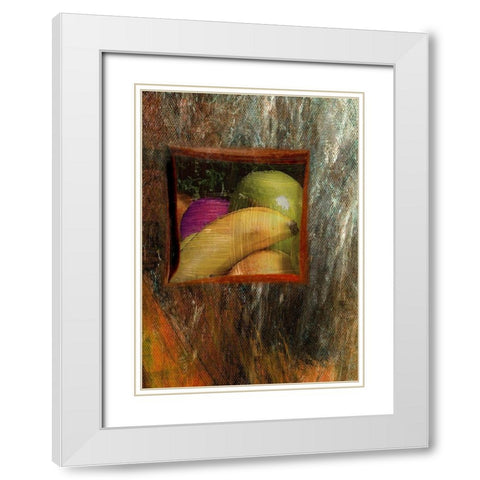Painted Fruit II White Modern Wood Framed Art Print with Double Matting by Simons