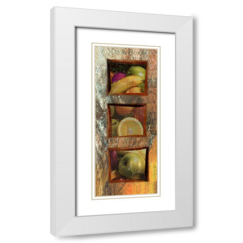 Painted Fruit III White Modern Wood Framed Art Print with Double Matting by Simons