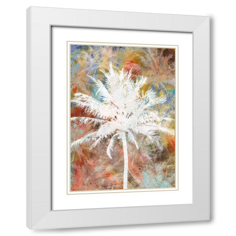 Palm Crazy I White Modern Wood Framed Art Print with Double Matting by Simons