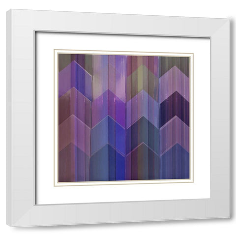 Pickets Mulberry White Modern Wood Framed Art Print with Double Matting by Simons