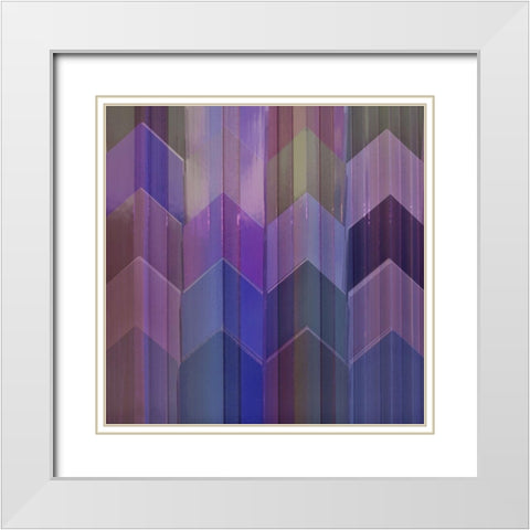 Pickets Mulberry White Modern Wood Framed Art Print with Double Matting by Simons