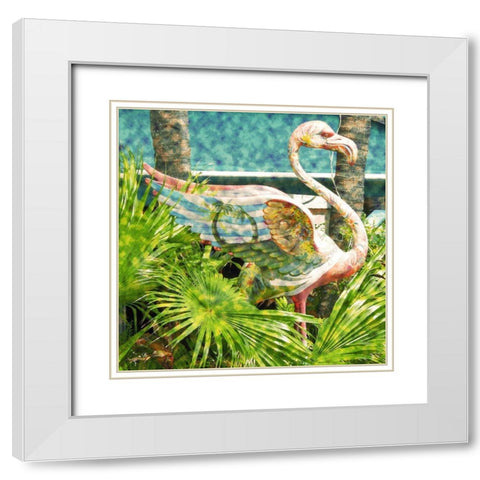 Pinky White Modern Wood Framed Art Print with Double Matting by Simons