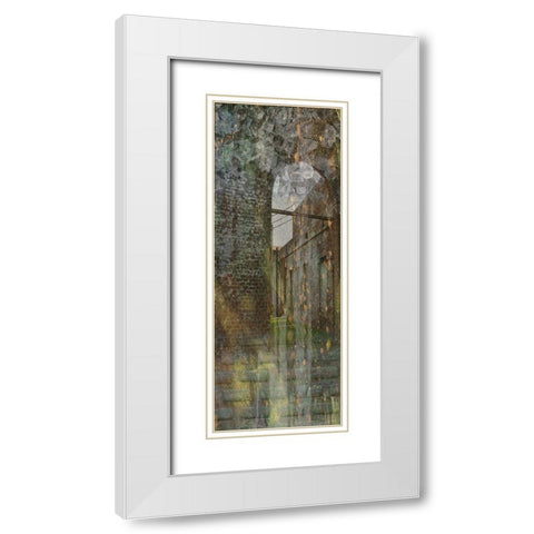 Roundhouse Courtyard White Modern Wood Framed Art Print with Double Matting by Simons