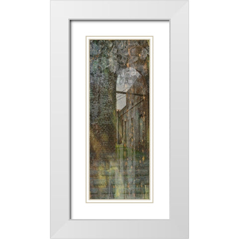 Roundhouse Courtyard White Modern Wood Framed Art Print with Double Matting by Simons