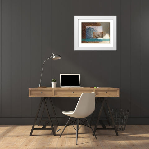 Sea Mist White Modern Wood Framed Art Print with Double Matting by Simons