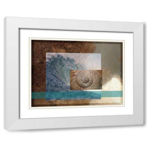 Sea Mist White Modern Wood Framed Art Print with Double Matting by Simons