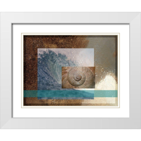 Sea Mist White Modern Wood Framed Art Print with Double Matting by Simons