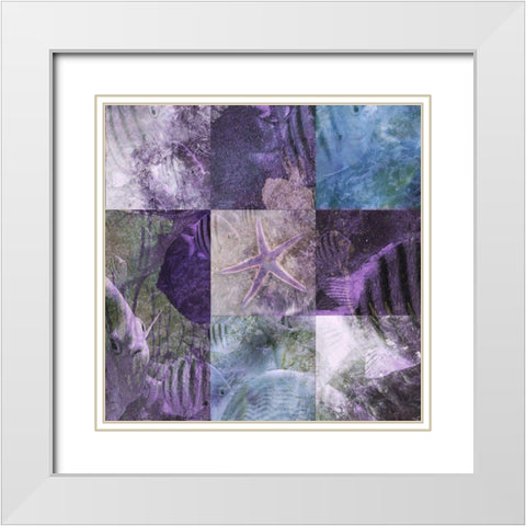 Sea View II White Modern Wood Framed Art Print with Double Matting by Simons