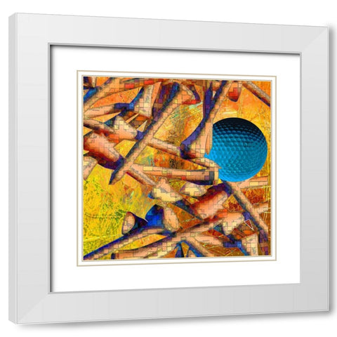 Teed Off IV White Modern Wood Framed Art Print with Double Matting by Simons