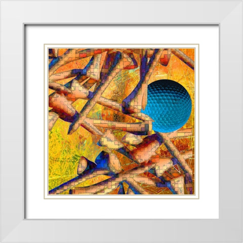 Teed Off IV White Modern Wood Framed Art Print with Double Matting by Simons