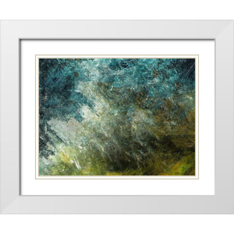 Viscosity White Modern Wood Framed Art Print with Double Matting by Simons