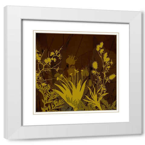 Wildflower Garden III White Modern Wood Framed Art Print with Double Matting by Simons