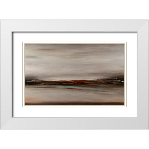 Expanse Series White Modern Wood Framed Art Print with Double Matting by Hinz