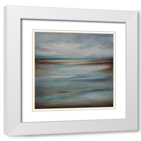 Swiftly White Modern Wood Framed Art Print with Double Matting by Hinz