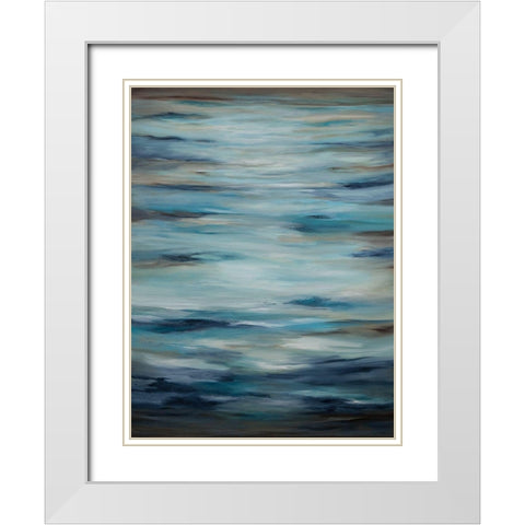 Soothing Waters White Modern Wood Framed Art Print with Double Matting by Hinz