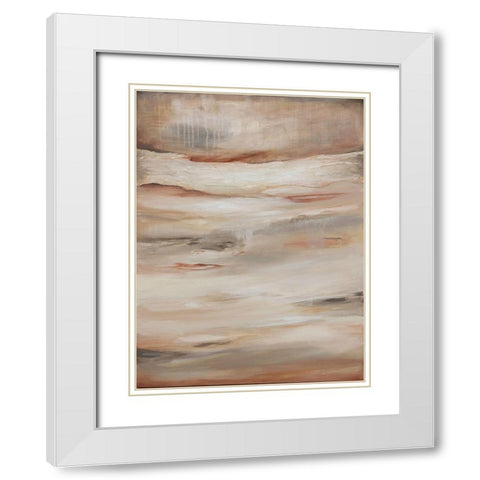 Earthtone Abstract A White Modern Wood Framed Art Print with Double Matting by Hinz