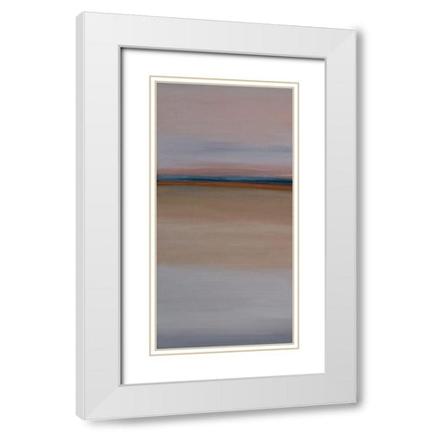 Blue Horizon I White Modern Wood Framed Art Print with Double Matting by Hinz
