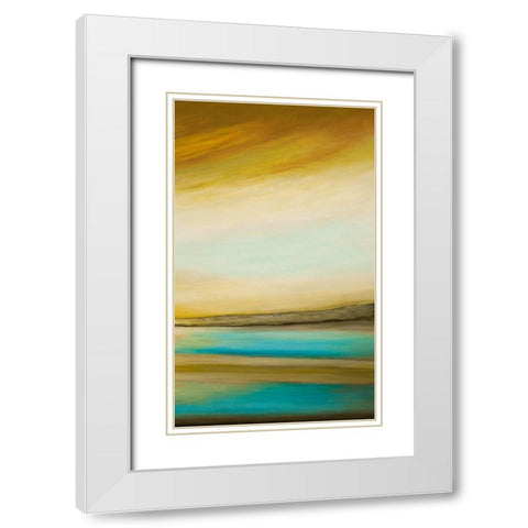 Brilliance II White Modern Wood Framed Art Print with Double Matting by Hinz