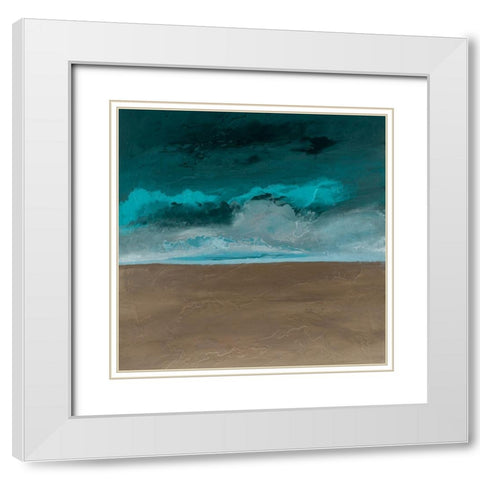 Textured Clouds White Modern Wood Framed Art Print with Double Matting by Hinz
