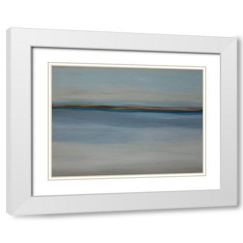 Over the Blues White Modern Wood Framed Art Print with Double Matting by Hinz