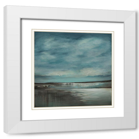 Waterfalls White Modern Wood Framed Art Print with Double Matting by Hinz