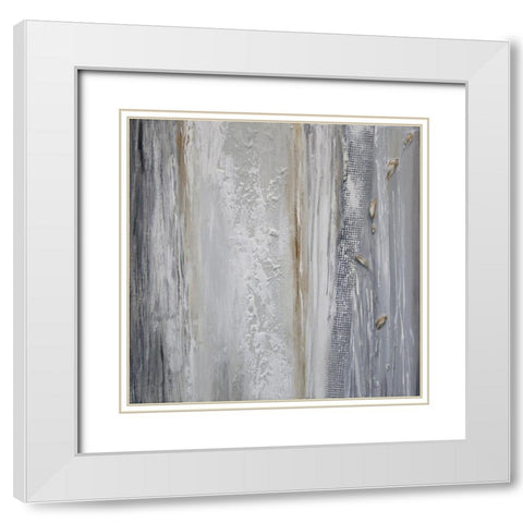 Abstract C White Modern Wood Framed Art Print with Double Matting by Hinz