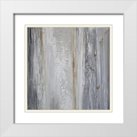 Abstract C White Modern Wood Framed Art Print with Double Matting by Hinz