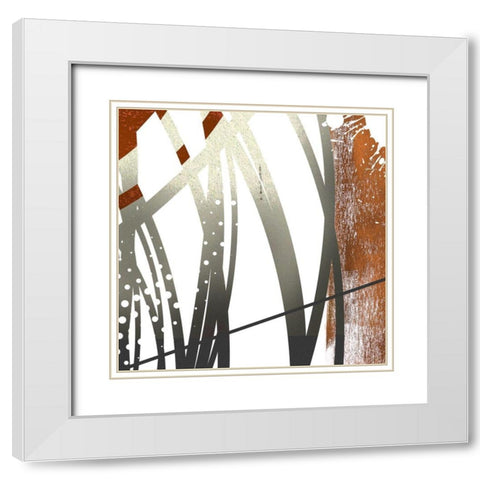 Cord Copper Loop III White Modern Wood Framed Art Print with Double Matting by Johnson