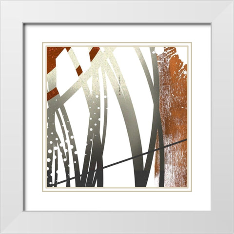 Cord Copper Loop III White Modern Wood Framed Art Print with Double Matting by Johnson