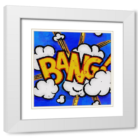 Bang White Modern Wood Framed Art Print with Double Matting by Johnson