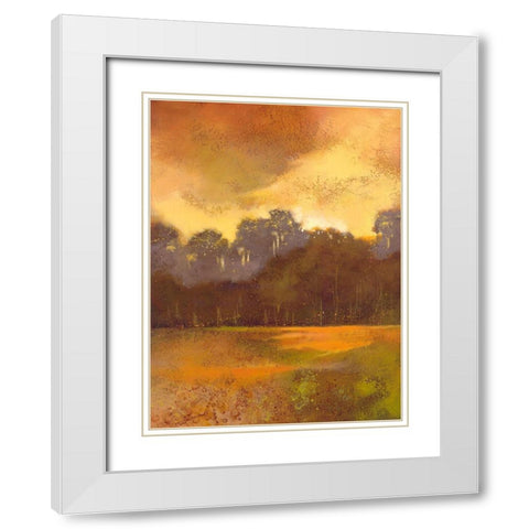 Autumn Forest I White Modern Wood Framed Art Print with Double Matting by Larson