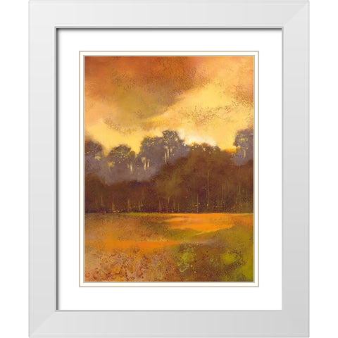 Autumn Forest I White Modern Wood Framed Art Print with Double Matting by Larson