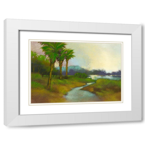 Down The River I White Modern Wood Framed Art Print with Double Matting by Larson