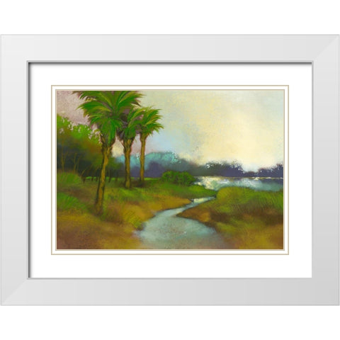 Down The River I White Modern Wood Framed Art Print with Double Matting by Larson