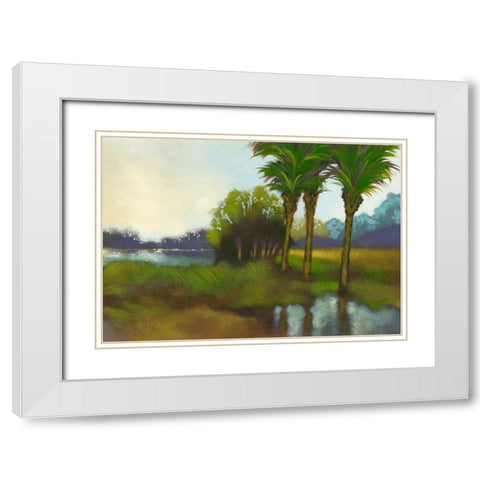 Down The River II White Modern Wood Framed Art Print with Double Matting by Larson