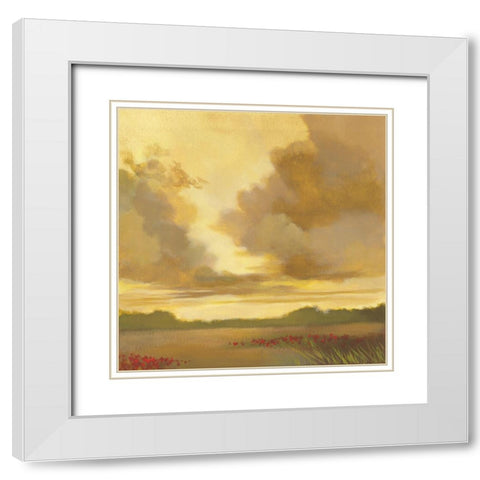 Dusk II White Modern Wood Framed Art Print with Double Matting by Larson