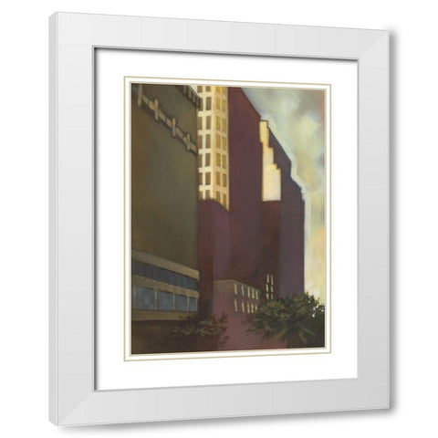 Gotham City White Modern Wood Framed Art Print with Double Matting by Larson