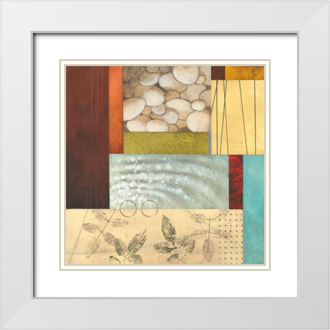 Organic Abstract I White Modern Wood Framed Art Print with Double Matting by Larson