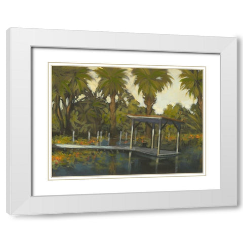 Peaceful I White Modern Wood Framed Art Print with Double Matting by Larson